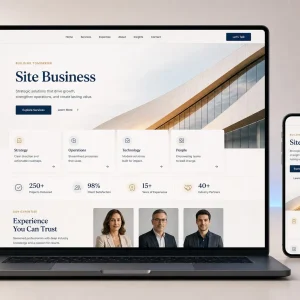 Aperçu d’un site Business moderne sur ordinateur et mobile